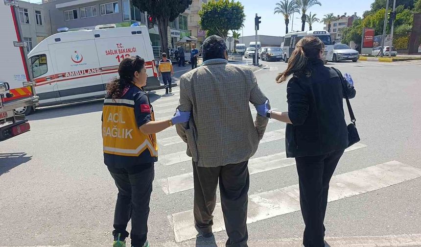 Yaya geçidinde aracın çarptığı kişi yaralandı