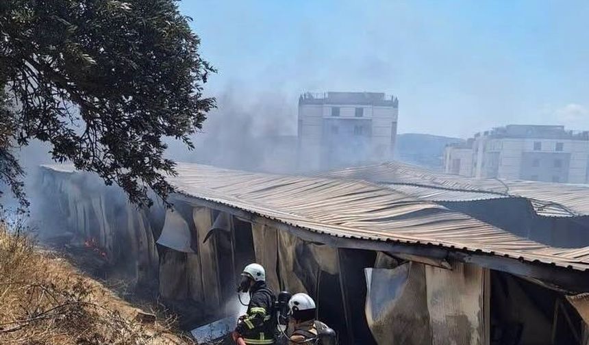 İşçilerin kaldığı konteyner yatakhane alevlere teslim oldu