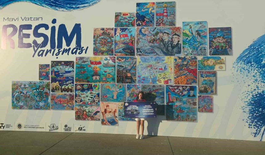 Hataylı minik ressam TEKNOFEST Mavi Vatan'da elde ettiği başarıyla gururlandırdı